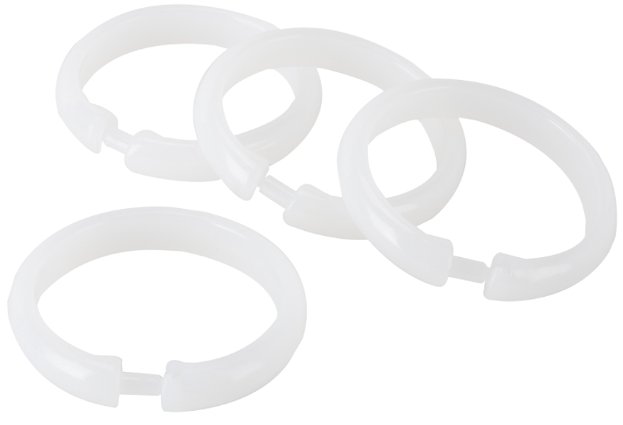 Homebasix SD-ORING-F3L Frosted Plastic Shower Curtain Hook 12 Piece Set