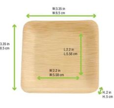 210BVNER35SQ Bamboo Plate 3.5 X 3.5