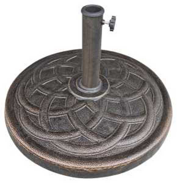 GHP GROUP INC 69331 Umbrella Base 21.65X13 Round Resin Steel Plastic 18 Kg Bronze
