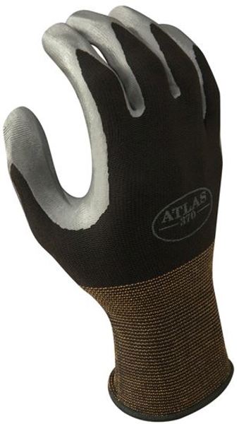 SHOWA BEST GLOVE, INC 370BS-06.RT Small Protective Gloves Black Knit Wrist Cuff Nitrile