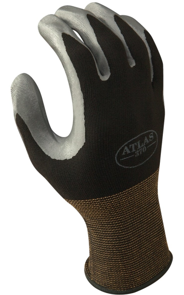 Showa Best Glove 370BL Glove Large Nitrile Coated Oil Resistant Black