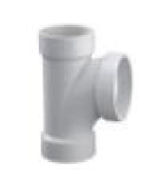 Genova Products 192156 6 In DWV Sch 40 PVC Sanitary Tee White