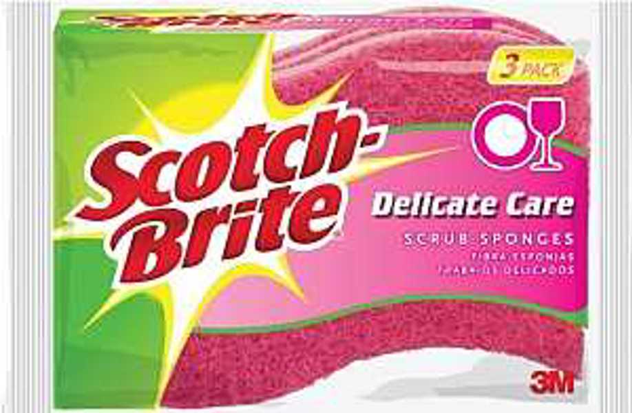 3M DD-3 Scrub Sponge 3 Pack Delicate Duty Cellulose Pink