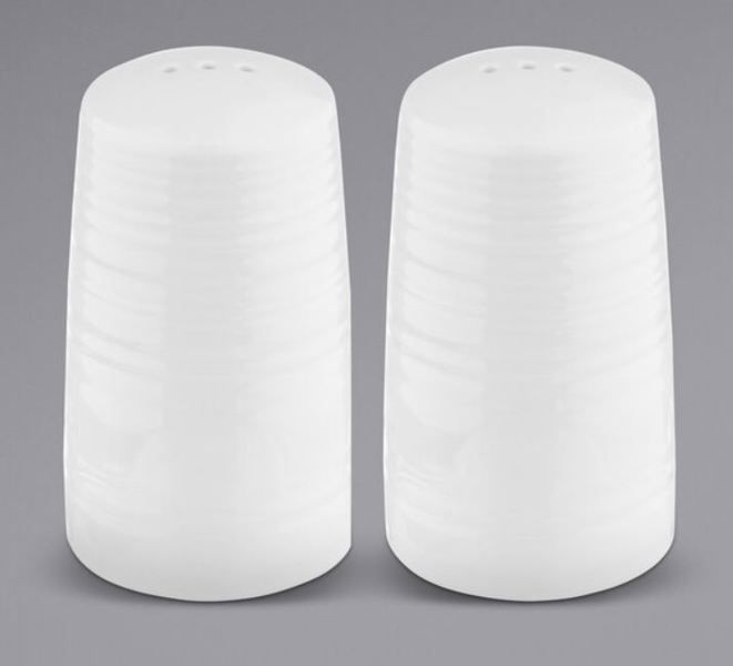 Tablecraft 10413 Salt and Pepper Shaker Set White Melamine