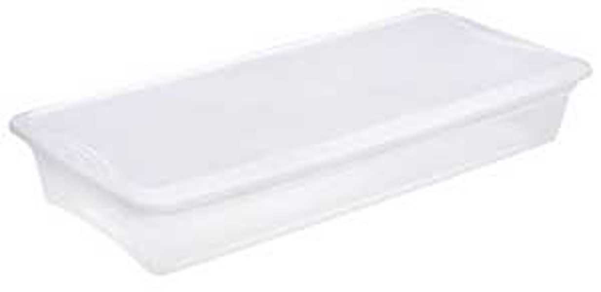 Sterilite 19608006 Underbed Storage Box 41 Qt White Lid with See-Through Base
