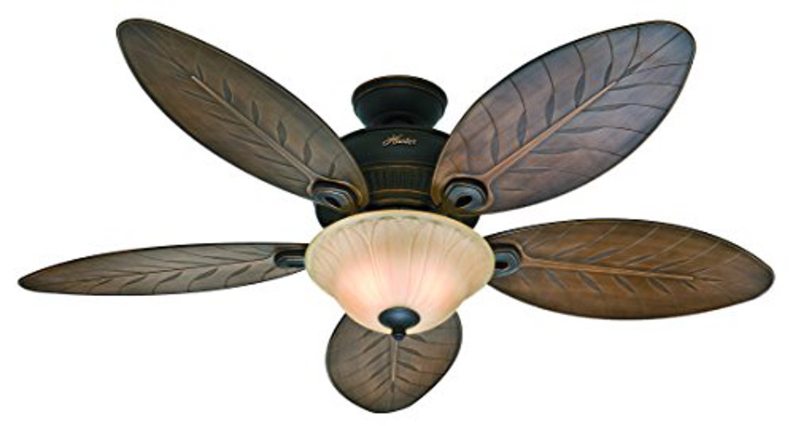 Hunter Fan Company 54050 Ceiling Fan 54 In Onyx Bengal Damp Rated Outdoor with Light Kit