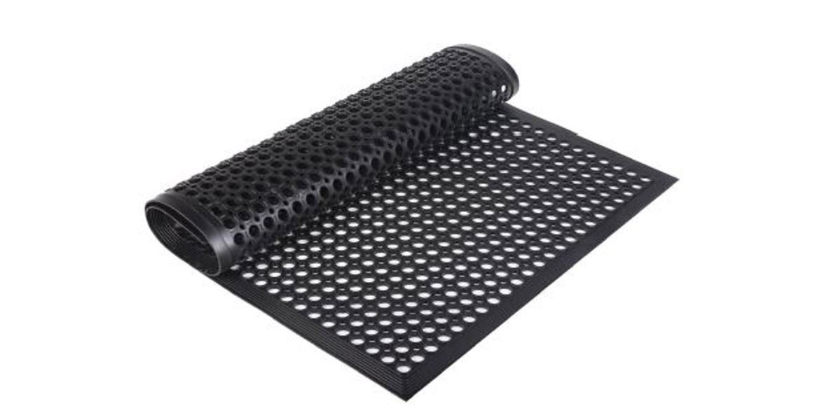 Lucky Land KM102 Rubber Mat 3x5 Black Durable Non Slip Kitchen Service