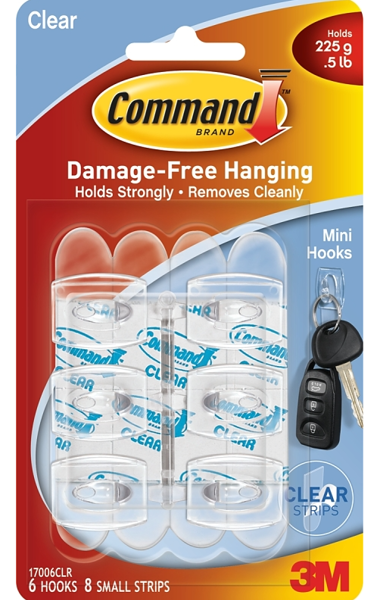 3M 17006CLR Mini Command Utility Hook Clear