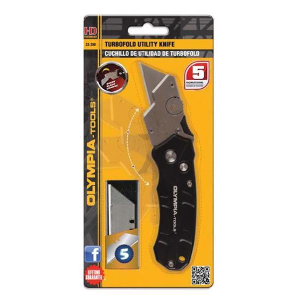 Olympia Tools 33.200 Utility Knife TurboFold with Extra Blades