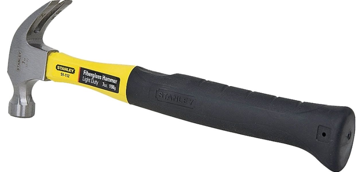 Stanley Tools STHT51346 Curved Claw Hammer 7 Oz 1-5/8 In Diameter 12 In Overall Length High Carbon Steel Fiberglass Handle