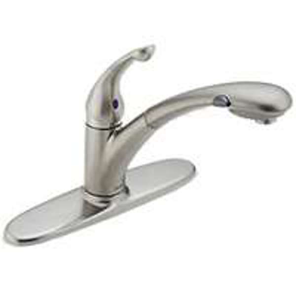 Delta Faucet 470-AR-DST Kitchen Faucet Signature Pull-Out