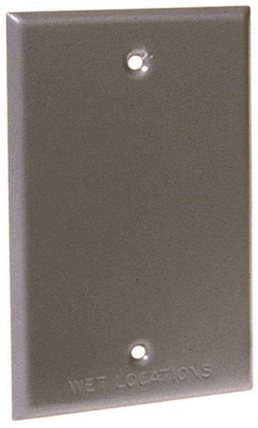 HUBBELL ELECTRICAL PRODUCTS 5173-5 Gray Metal Weatherproof Box Cover 1 Gang 4-17/32 In x 2-25/32 In