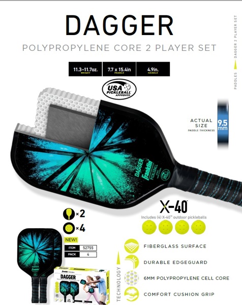 Franklin Sports 52755 Pickleball Dagger Set 2 Player