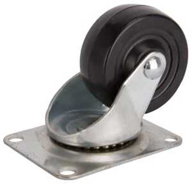 ProSource JC-H07 Rubber Plate Caster 3 In Swivel
