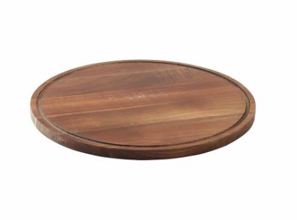 11440 Round 12.5 In Acacia Wood Cake Plate