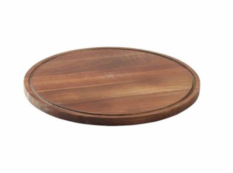 Tablecraft 11440 Round Cake Plate 12.5 In Acacia Wood