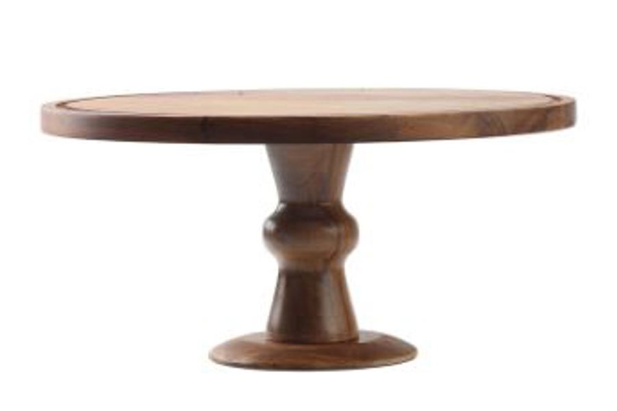 Tablecraft 11441 Round Cake Stand 12-1/2 X 6 In Acacia Wood