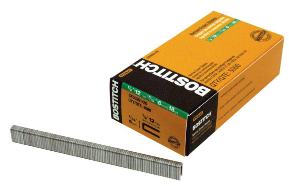 Stanley-Bostitch SX50351-1/2G Narrow Crown Staples 7/32 In X 1-1/2 In 18 Gauge Steel