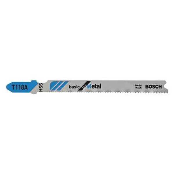 BOSCH T118A Jigsaw Blade 3-5/8 In Metal HSS 5 Pack