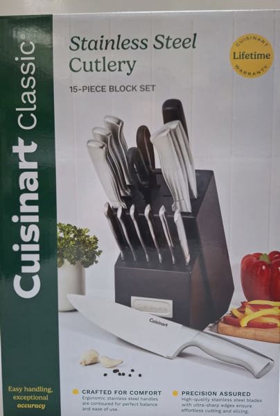 Cuisinart/Waring C77SS-15PK 15 Piece Knife Block Set Hollow Handle