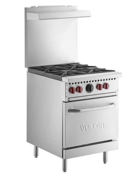VULCAN SX24-4BP LP Range 24 In 4 Burners Standard Oven