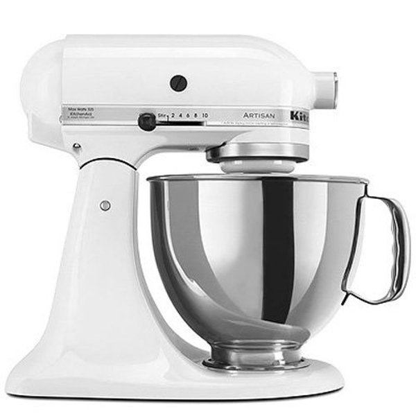KitchenAid KSM150PSWH Artisan Series Stand Mixer 5 Qt Capacity White with Pouring Shield