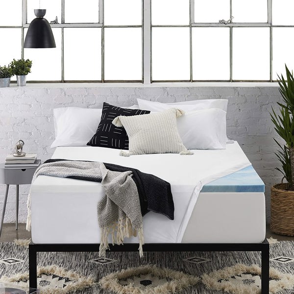 Sleep Innovations G-PIL-93080-QN-WHT Gel Swirl Memory Foam Topper 2.5 In Queen White