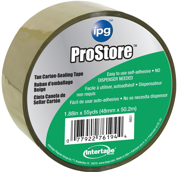Intertape Polymer Corp 9851 Packaging Tape 54.6 Yd 1.88 In Tan Polypropylene Backing
