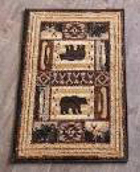 Log Cabin Rug 18 In X 30 In Plush Rug Garnet Red
