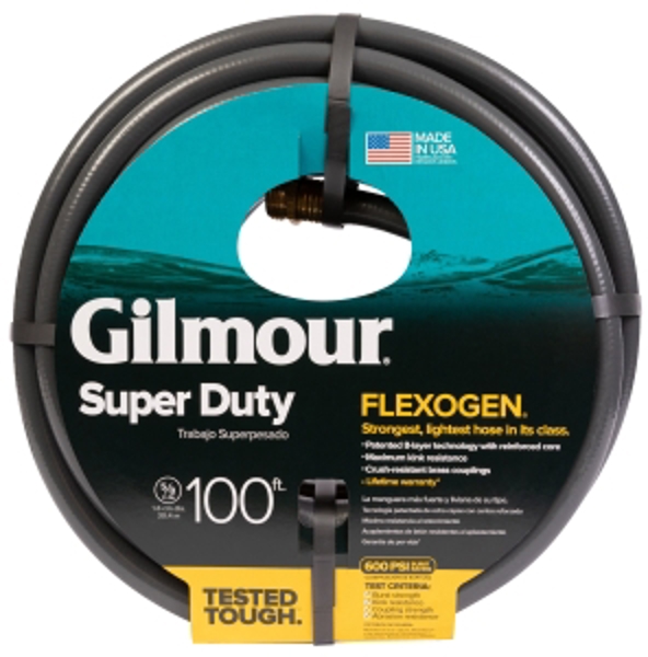 Gilmour MFG 874001 Garden Hose 5/8 In X 100 Ft Gray Flexogen