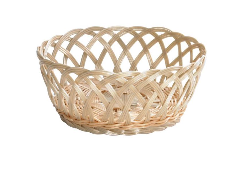Tablecraft 1135W Round Bread Basket 9 In Beige Polypropylene 3 1/4 In Depth
