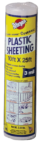 WARP BROTHERS SP-3CH10-C Poly Film 10X25 Ft Clear