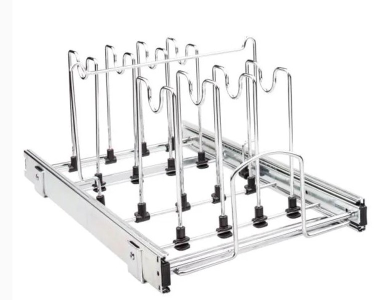 Hardware Resources MPPO215-R Pullout Cookware Organizer 21 Inch Size Steel Red Finish