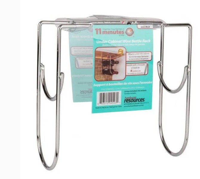 Hardware Resources WBH-PC-R Under Cabinet Wine Bottlerack Chrome