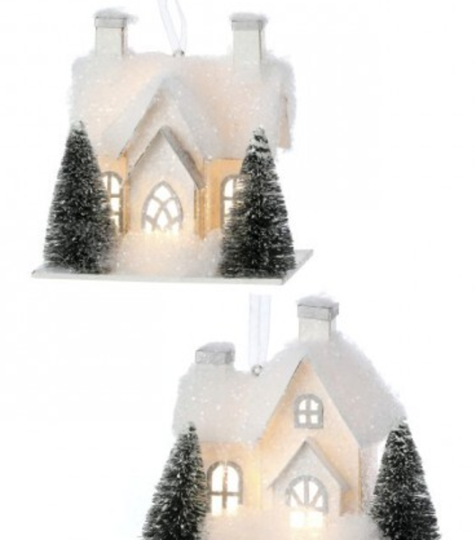 Regency International MTX72133 Winters House Ornament 5 In LED and Battery Timer 2 Assortment