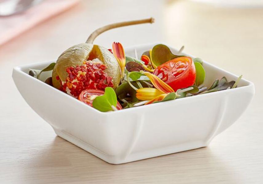 Tablecraft 10316W Square Mini Bowl 2.5 Oz Melamine