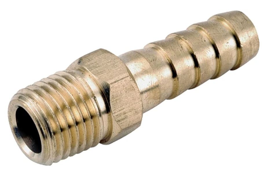 Anderson Metal Corp 757001-0406 Brass Hose to Pipe Fitting 1/4X3/8 Barb X MPT Brass