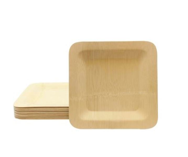 Tablecraft 123456 Bamboo Plate 5 In Square Pack of 25