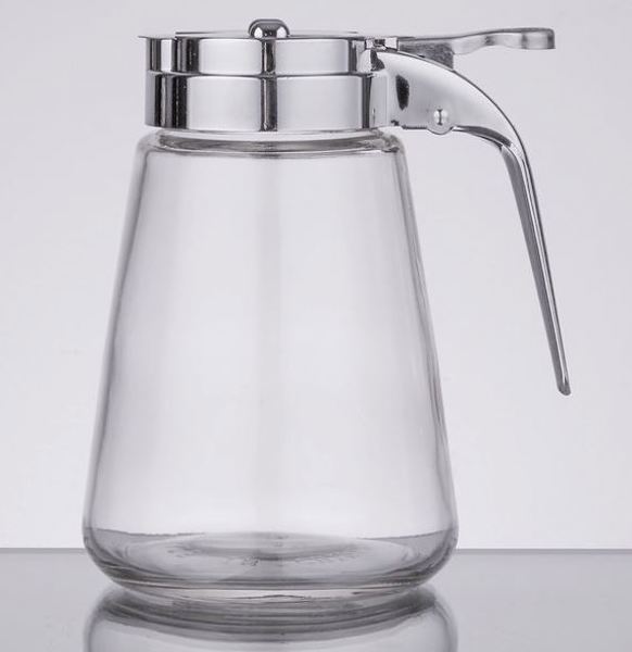 Tablecraft 1371CP Syrup Pourer 12 Oz Glass with Chrome Plated Lid