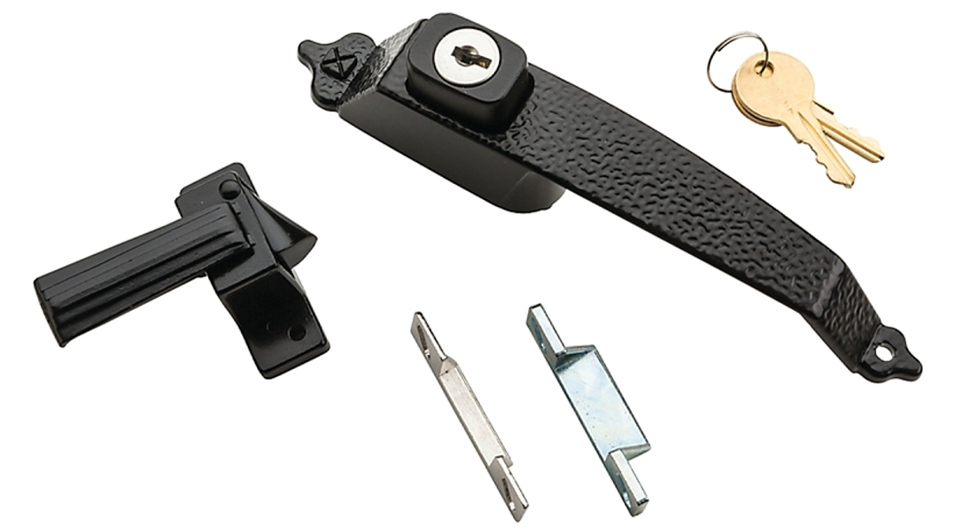 National Hardware N100-031 Push Button Latch with Lock Zinc for 3/4 to 1 1/4 In Thick Door