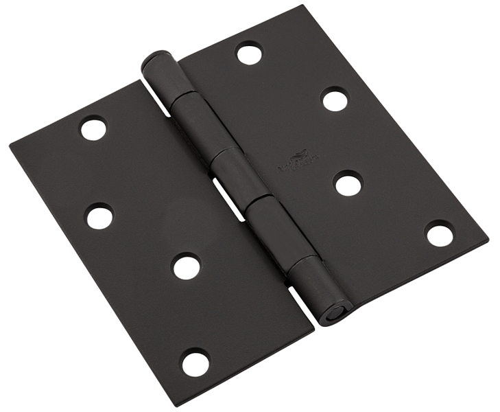 National Hardware N830-426 Door Hinge 4 In Black 512 Series 55 Lbs Removable Pin Steel Mortise Screw Mounting