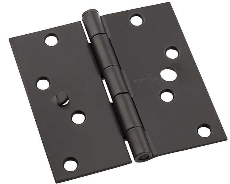 National Hardware N830-402 Oil Rubbed Bronze Door Hinge 4 In Steel V512 Series Removable Pin Flush