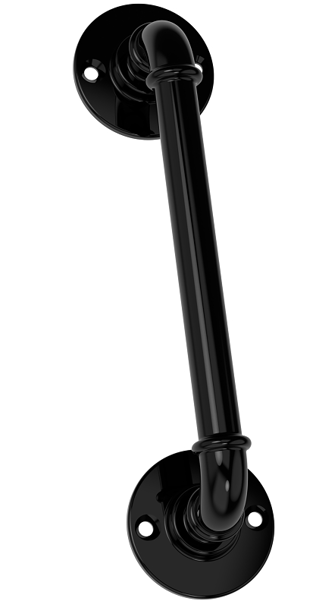 National Hardware N166-013 Pipe Handle 10.5 In Steel Industrial Screw Mounting Black