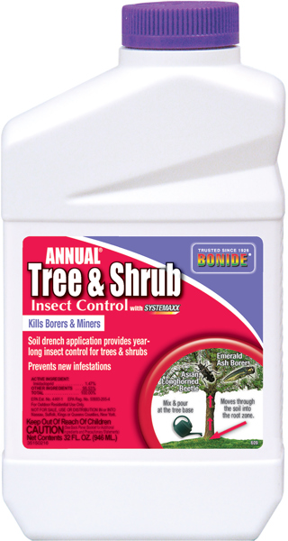 Bonide Products 609 Tree N Shrub Spray Insecticide 1 Qt with Systemaxx Annual