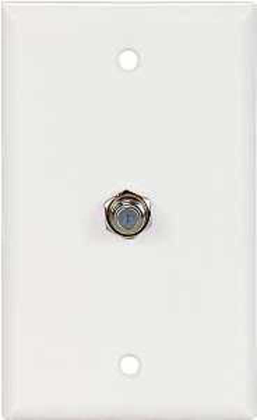 EATON-COOPER WIRING 1172W Coaxial Jack with Wall Plate 4-1/2x2-3/4 In White