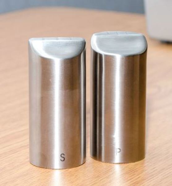 Tablecraft 162 Marina Salt Pepper Shaker Set 2 Oz Stainless Steel