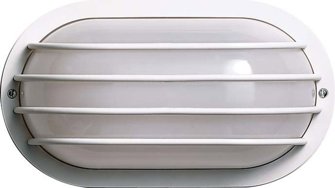 Satco SF77-858 Outdoor Wall Light 1 Lt 60 Watts White Oval Cage Polysynthetic Body Lens
