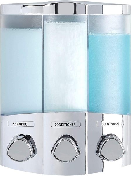 Better Living Products 76344-1 Three Chamber Soap and Shower Dispenser Chrome