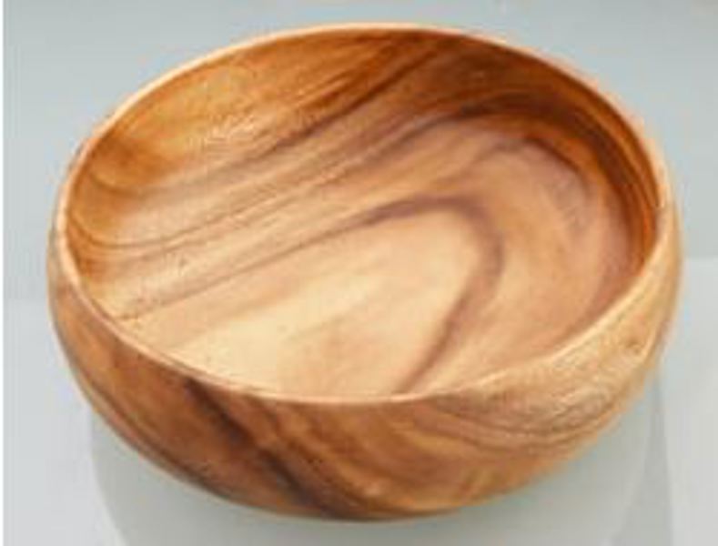 Pacific Merchants K0466 Acacia Calabash Bowl 12 In x 4 In