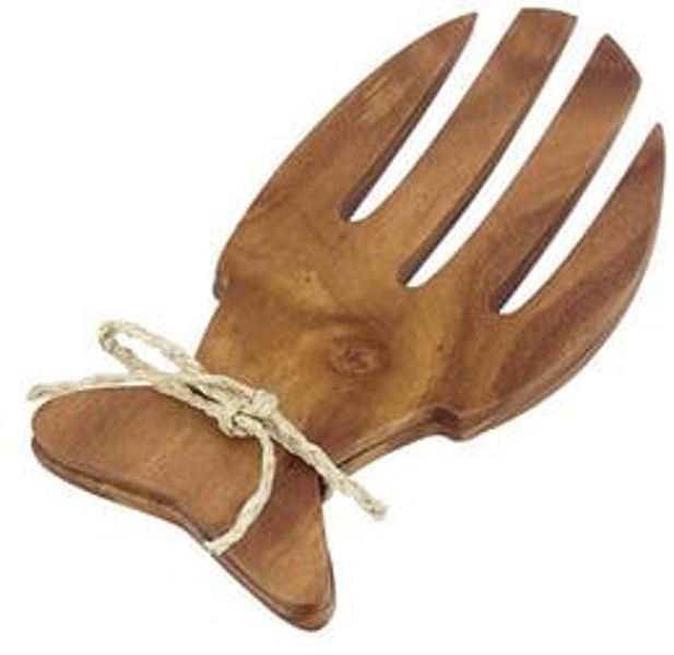 K0769 Pacific Merchants Salad Serving Set Fish Shaped Acaciaware